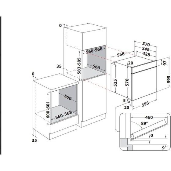 WHIRLPOOL OMK58RU1B 71 Lt Μαύρο Εντοιχιζόμενος Φούρνος Άνω Πάγκου image 8