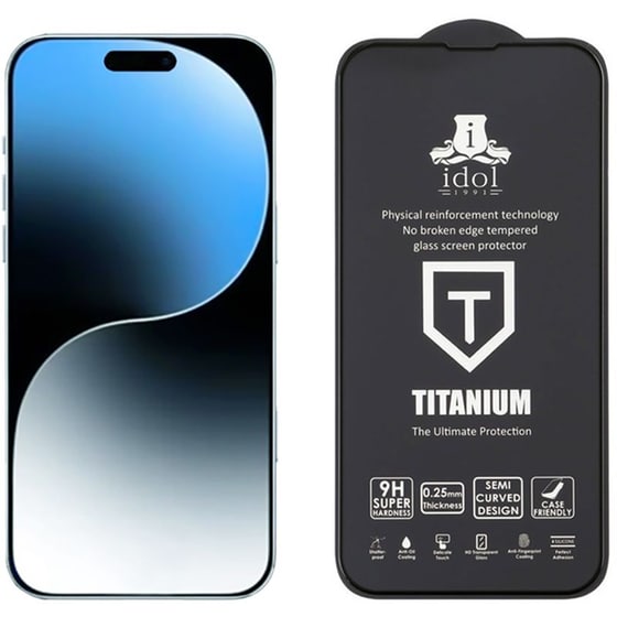 Προστατευτικό οθόνης Apple iPhone 16 Pro Max (6.9") - Idol Titanium Semi Curved Black image 0