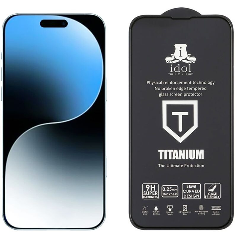 Προστατευτικό οθόνης Apple iPhone 16 Pro Max (6.9) - Idol Titanium Semi Curved Black