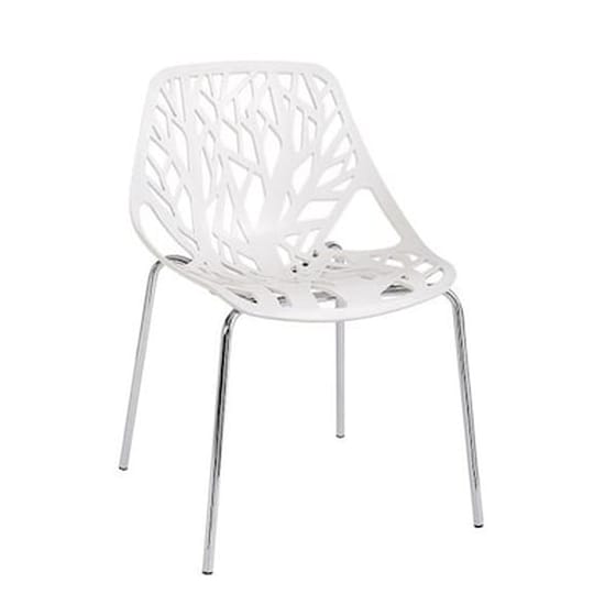 Καρεκλα Ασπρο Pp Με Μεταλλικα Ποδια Χρωμιου - Σετ 6 Τεμαχίων image 0