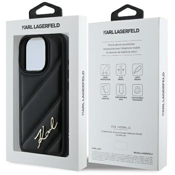 Θήκη Apple iphone 16 Pro Max - Karl Lagerfeld Quilted Signature - Μαύρο image 5