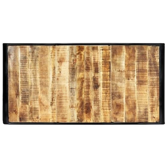 Τραπεζαρία Vidaxl από Μασίφ Ακατέργαστο Ξύλο Μάνγκο 180x90x76 cm - Μαύρο/Καφέ image 4