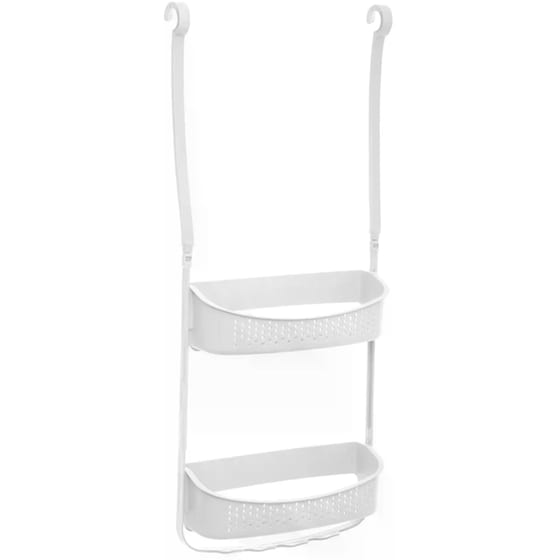 Ραφιέρα Μπάνιου Spitishop Πλαστική Διπλή 31.5x11x70cm - Λευκό image 0