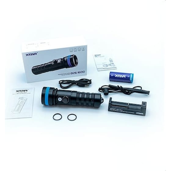 Xtar D26 Καταδυτικός Φακός Led Φωτεινότητας 1600lm Full Set image 0