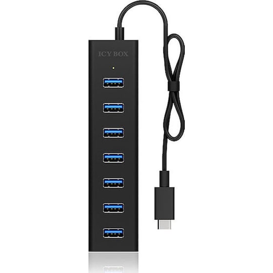 Icy Box USB Hub 7-Port USB 3.0 Gen 1 συμβατό με Type-C - Μαύρο image 2