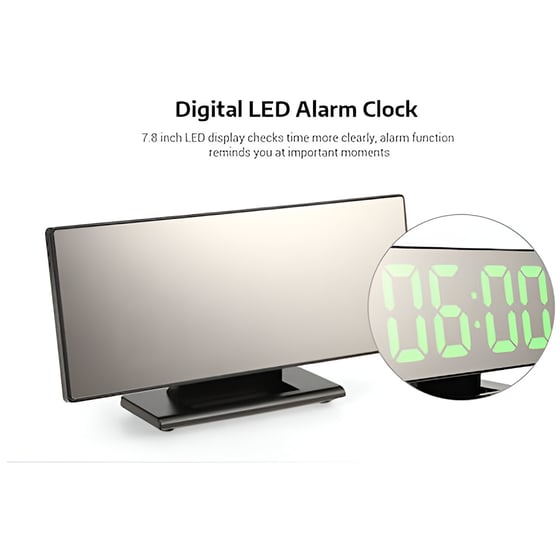 Ψηφιακό Ρολόι Επιτραπέζιο με Led 18.5x4.5x9.5 cm - Μαύρο image 1