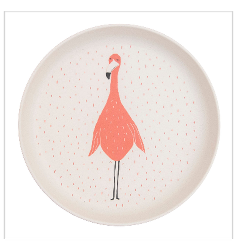 TRIXIE Trixie Παιδικό Πιάτο Από Μπαμπού Με Υψηλό Χείλος Mrs. Flamingo Φλαμίνγκο 77312