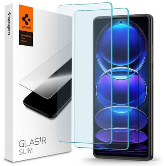 Προστατευτικό οθόνης Xiaomi Redmi Note 12 Pro 5G/Redmi Note 12 Pro Plus/Poco X5 Pro 5G - Spigen GLAS.tR SLIM Tempered Glass 0.2mm 9H - 2 τμχ image 0
