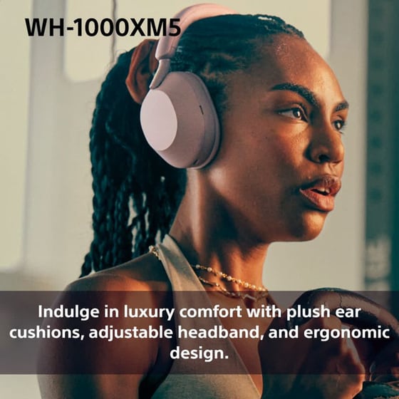 Sony WH-1000XM5 Premium Noise Cancelling Wireless Over Ear Headphones - Smoky Pink image 6