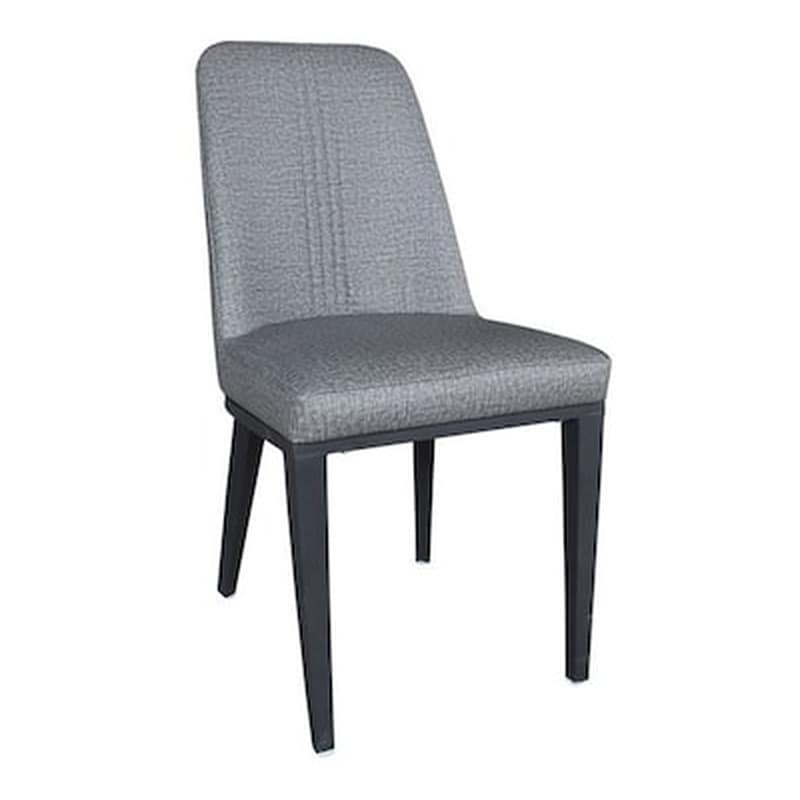 WOODWELL Καρεκλα Μεταλλικη Μαυρη - Δερματινη Ανθρακι Pu - Σετ 6 Τεμαχίων