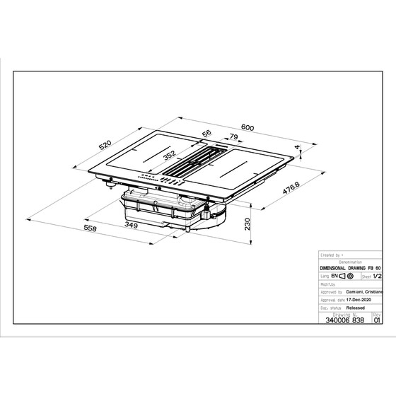 FABER GALILEO SMART BKA600 60 cm Μαύρο Εστία Επαγωγική Αυτόνομη image 3