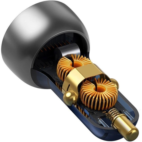 Φορτιστής Αυτοκινήτου Baseus 65W USB + Type-C - Ασημί image 2