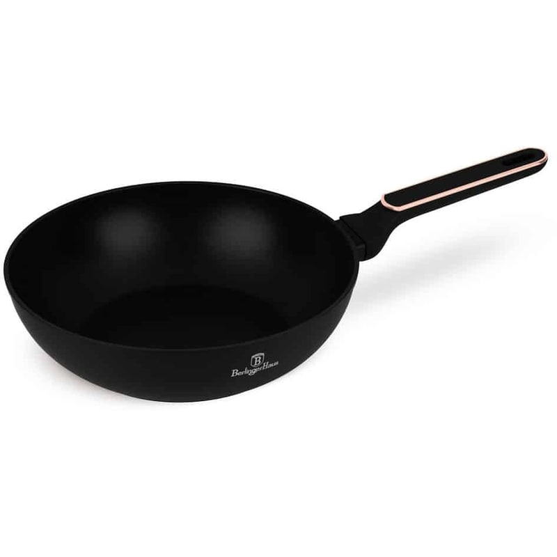 Αντικολλητικό Wok BERLINGER HAUS Black Rose Collection BH-8353 28 cm Μαύρο