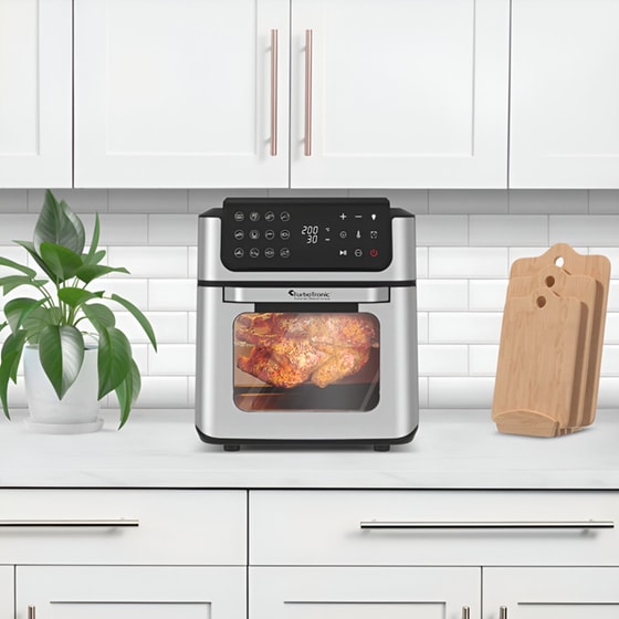 TURBOTRONIC TT-AFO12W με Πόρτα 1800 W 12 L Ασημί Φριτέζα - Φουρνάκι Αέρος image 3