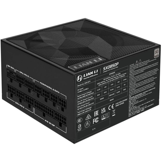 Τροφοδοτικό Υπολογιστή Lian Li SX Platinum 850W Full Modular 80+ Platinum - Μαύρο image 3