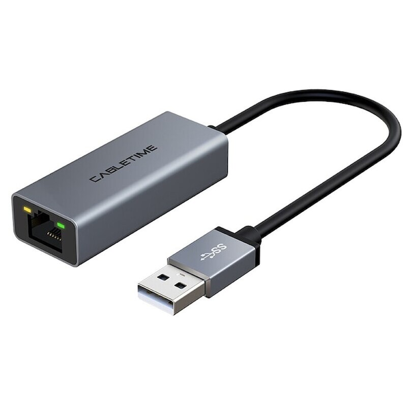 Αντάπτορας Cabletime USB-A Male σε Ethernet Female