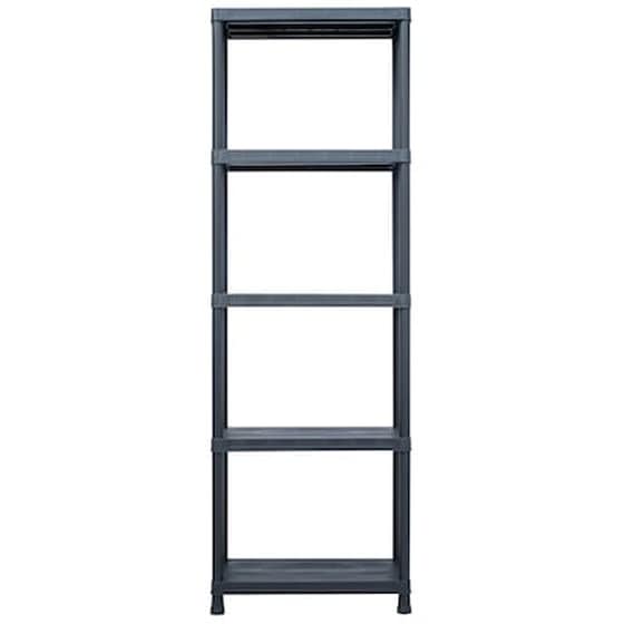 Vidaxl Ραφιέρες 5 Τεμ. Μαύρες 125 Κ. 60 X 30 X 180 Εκ. Πλαστικές image 3