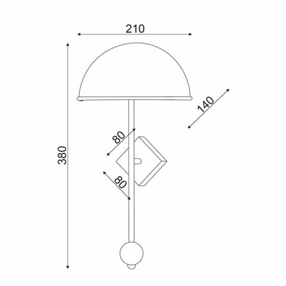 Απλίκα Τοίχου Aca Manhattan Dcr171181w Μεταλλική 21x14x38 cm - Λευκή/Χάλκινη image 2