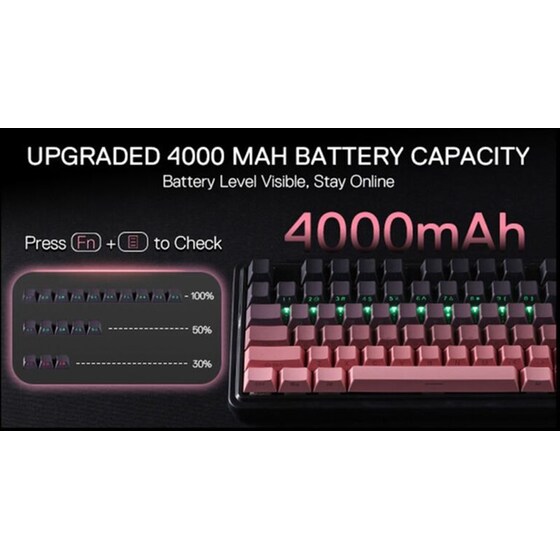 Redragon K728SP Gaming Μηχανικό Ασύρματο Bluetooth Πληκτρολόγιο RGB Μαύρο (US) image 7