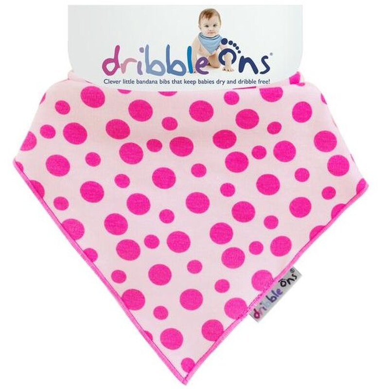 SOCK ONS Σαλιάρα-Μπαντάνα Sock Ons Dribble Ons Pink Spots