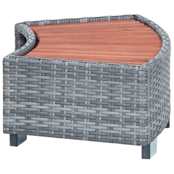 Vidaxl Σκαλοπάτι Για Σπα Γκρι 92 X 45 X 25 Εκ. Από Συνθετικό Ρατάν image 2