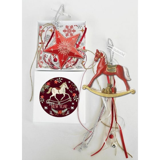 Κρεμαστό Χριστουγεννιάτικο Γούρι Ξύλινο - Αλογάκι image 0