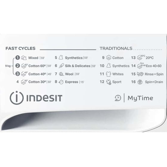 INDESIT MTWA/91284W/EE 9 kg 1.200 Στροφές Λευκό Πλυντήριο Ρούχων image 6