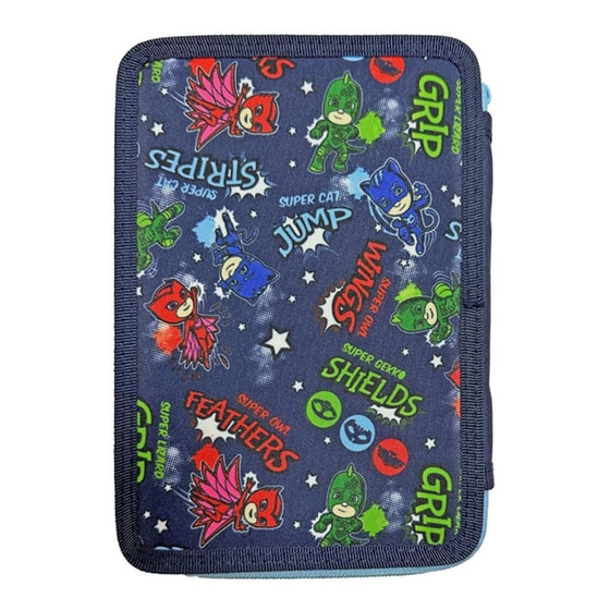 Κασετίνα Παραλληλόγραμμη Γεμάτη Pj Masks Διπλή image 1