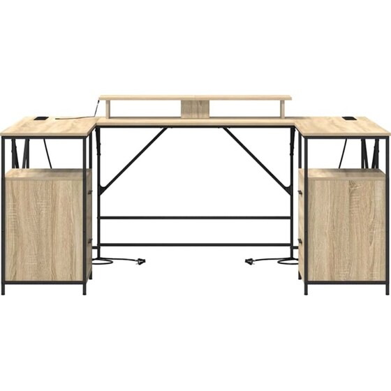 Γραφείο VidaXL από Επεξεργασμένο Ξύλο 182x101x87,5 cm - Sonoma Δρυς image 6