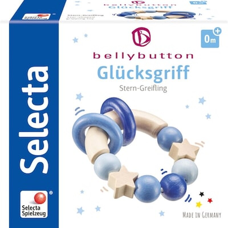 Selecta Lucky Handle Ξύλινη Κουδουνίστρα Αφής Μπλε