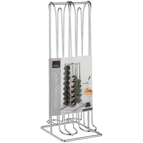 Βάση για Κάψουλες Καφέ Spitishop Μεταλλική 10x12.5x29.5 cm - Ασημί image 1