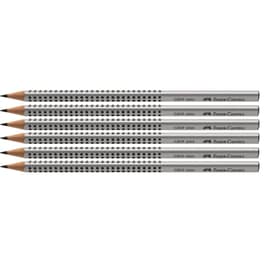 Μολύβια Faber Castell Grip 2001/2B Γκρι (6 Τεμάχια)