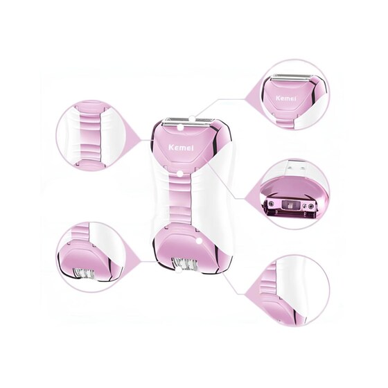 Σετ Αποτρίχωσης Epilator ΚΕΜΕΙ KM-372 Ροζ image 1
