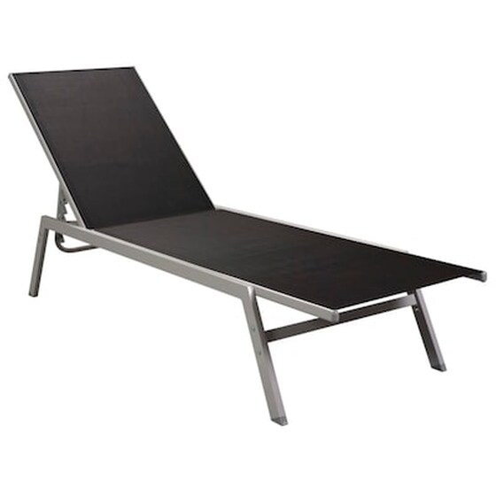 Ξαπλώστρα Παραλίας VidaXL από Ατσάλι και Textilene 200x58x32 cm - Μαύρο image 2