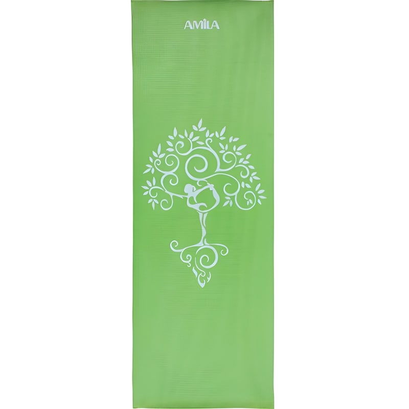 AMILA Στρώμα Γυμναστικής Amila Yoga Mat Anti-Scratch από PVC 173x61 cm - Πράσινο