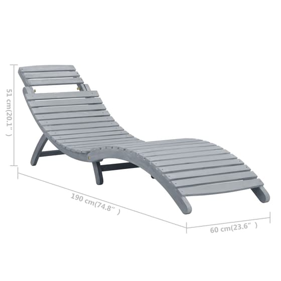 Ξαπλώστρα VidaXL από Μασίφ Ξύλο Ακακίας 190x60x51 cm - Γκρι/Κόκκινη image 17