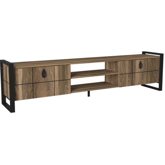 Έπιπλο Τηλεόρασης 24Mall Firma από Μοριοσανίδα 184.5x34x45 cm - Καρύδι/Μαύρο image 0