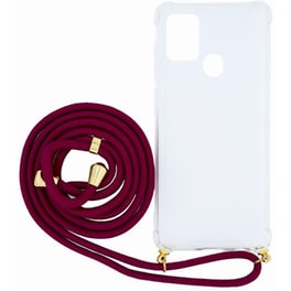 Θήκη Samsung Galaxy A21s - Mercury με Κορδόνι Μπορντώ - Διάφανο