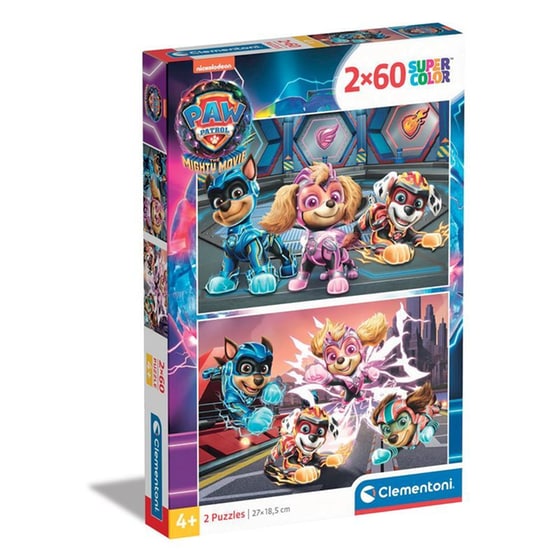 Παιδικό Παζλ Clementoni Super Color Nickelodeon Paw Patrol The Mighty Movie (2x60 Κομμάτια) image 0