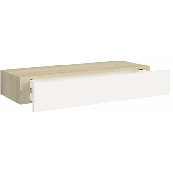 Ράφι Τοίχου VidaXL με Συρτάρι από MDF 60x23.5 cm - Δρυς/ Λευκό image 5
