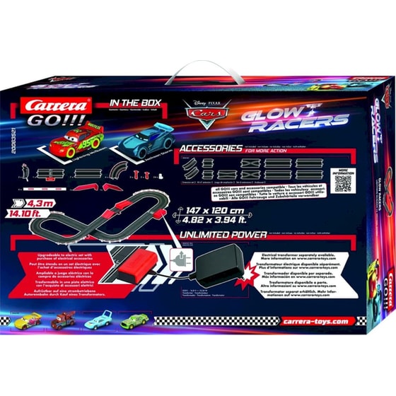 Carrera Go!!! Disney Cars - Glow Racers Lightning McQueen vs Jackson Storm 1:43 Τηλεκατευθυνόμενα Αυτοκίνητα σε Πίστα (20063521) image 2