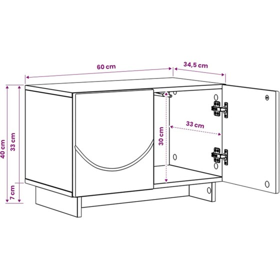 Βάση Τηλεόρασης VidaXL 60x34.5x40 cm - Καπνισμένο Ξύλο Δρυός image 8