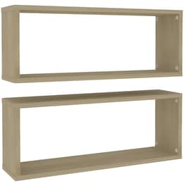 Ράφια Τοίχου VidaXL από Μοριοσανίδα 60x15x23 cm 2 Τμχ  -  Μπεζ