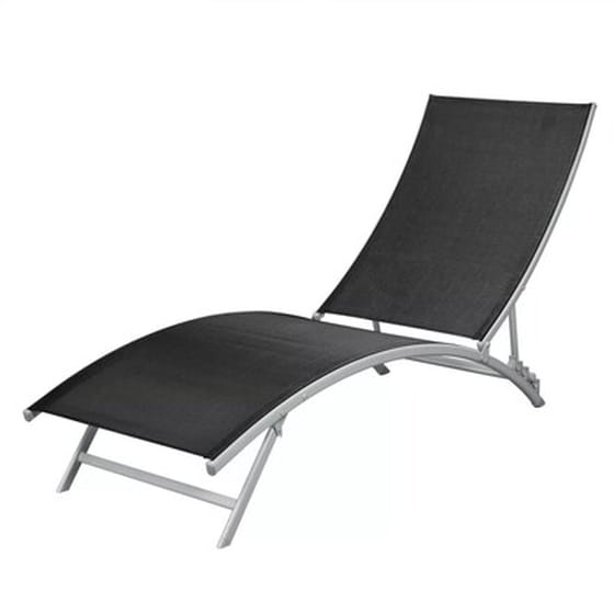 Ξαπλώστρα Παραλίας VidaXL από Ατσάλι  & Textilene 142-162x55x73-102 cm - Μαύρο image 2