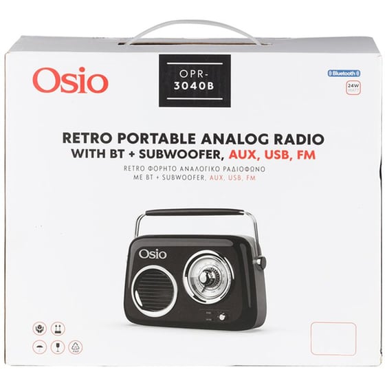 Φορητό Radio Osio OPR-3040B - Μαύρο image 6