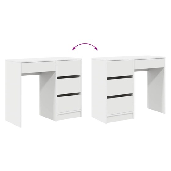 Γραφείο VidaXL από Επεξεργασμένο Ξύλο 90x37,5x75 cm - Λευκό image 9