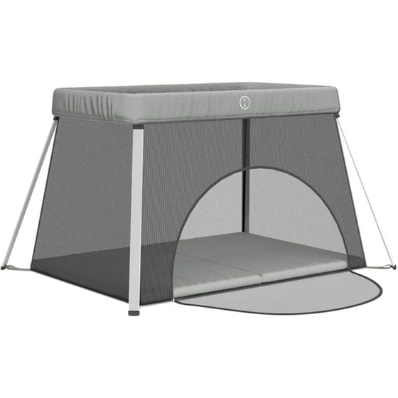 Παρκοκρέβατο VidaXL με Στρώμα Γκρι image 2