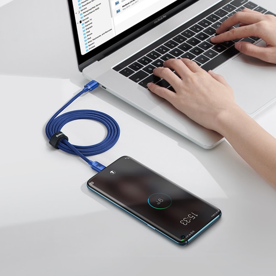 Καλώδιο δεδομένων Baseus Crystal Shine Series Usb-C to Usb-C 100W 1.2m - Blue image 4