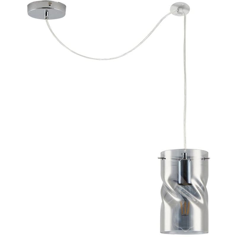 HOMELIGHTING Φωτιστικό Οροφής Μονόφωτο Homelighting Twist από Μέταλλο 12x12x200 cm - Γκρι