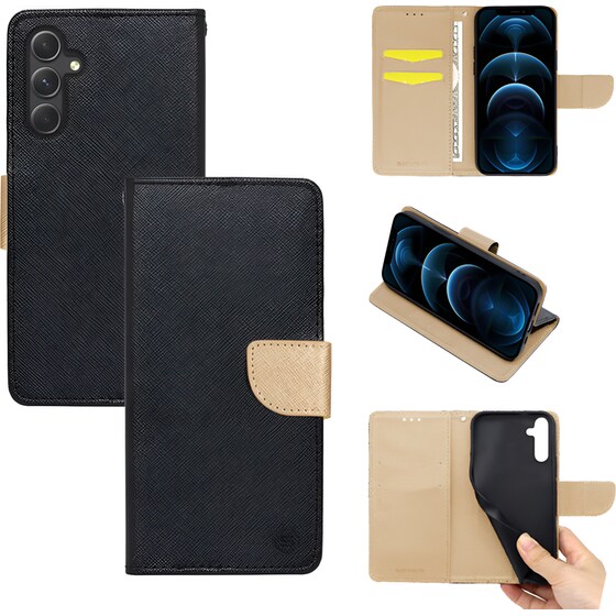Θήκη Samsung Galaxy A34 - Sonique Trend Book - Μαύρο/Χρυσό image 3
